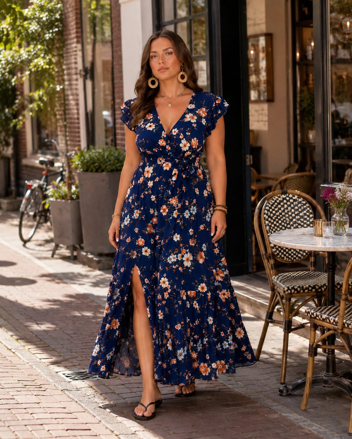 Women's floral maxi wrap dress - Flattering and feminine