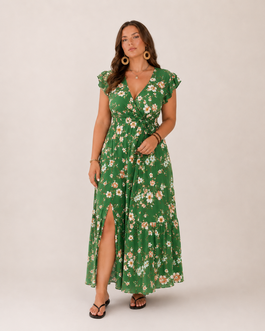 Women's floral maxi wrap dress - Flattering and feminine