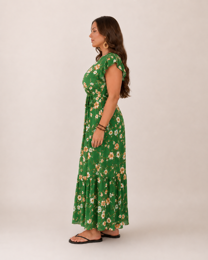 Women's floral maxi wrap dress - Flattering and feminine