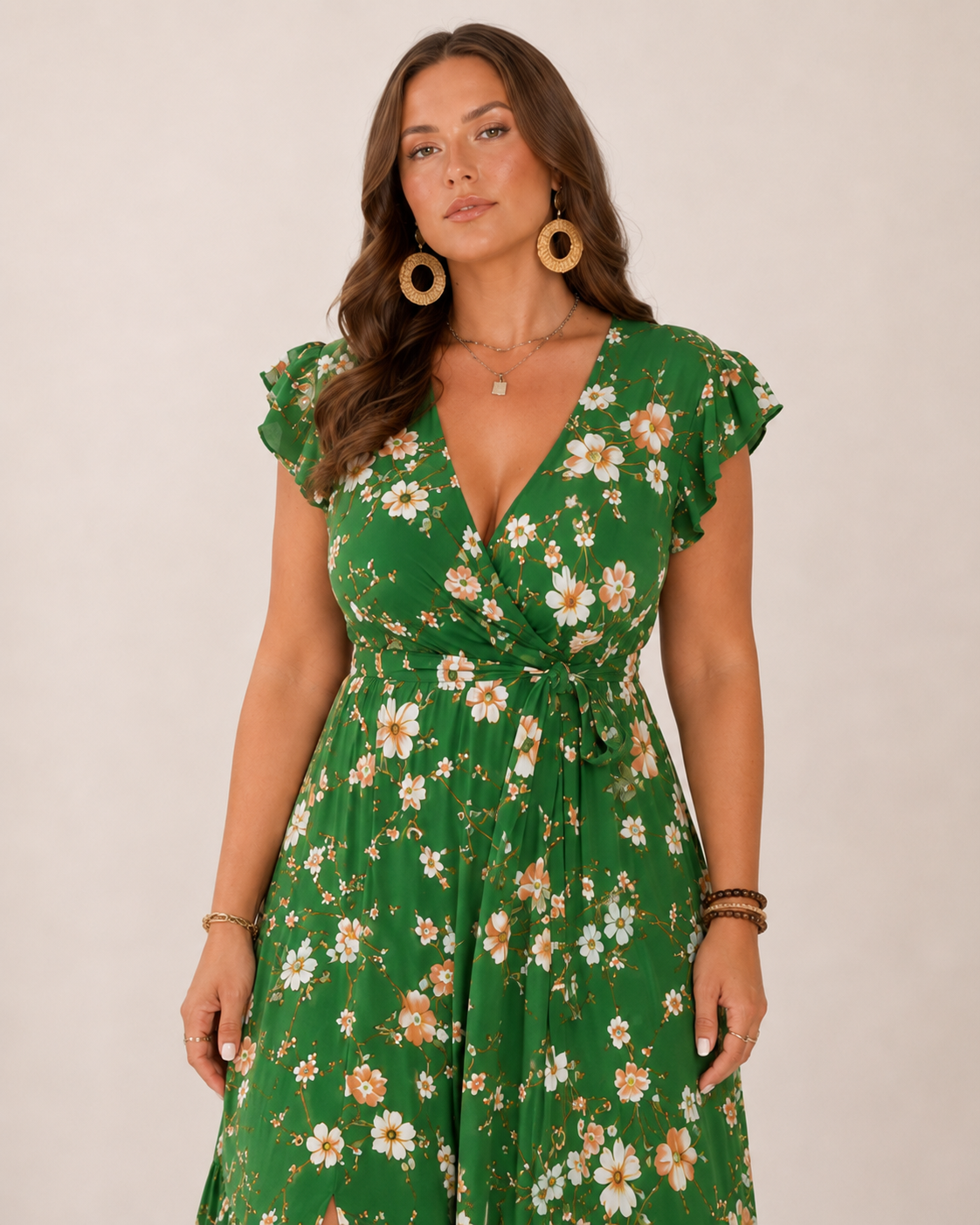 Women's floral maxi wrap dress - Flattering and feminine