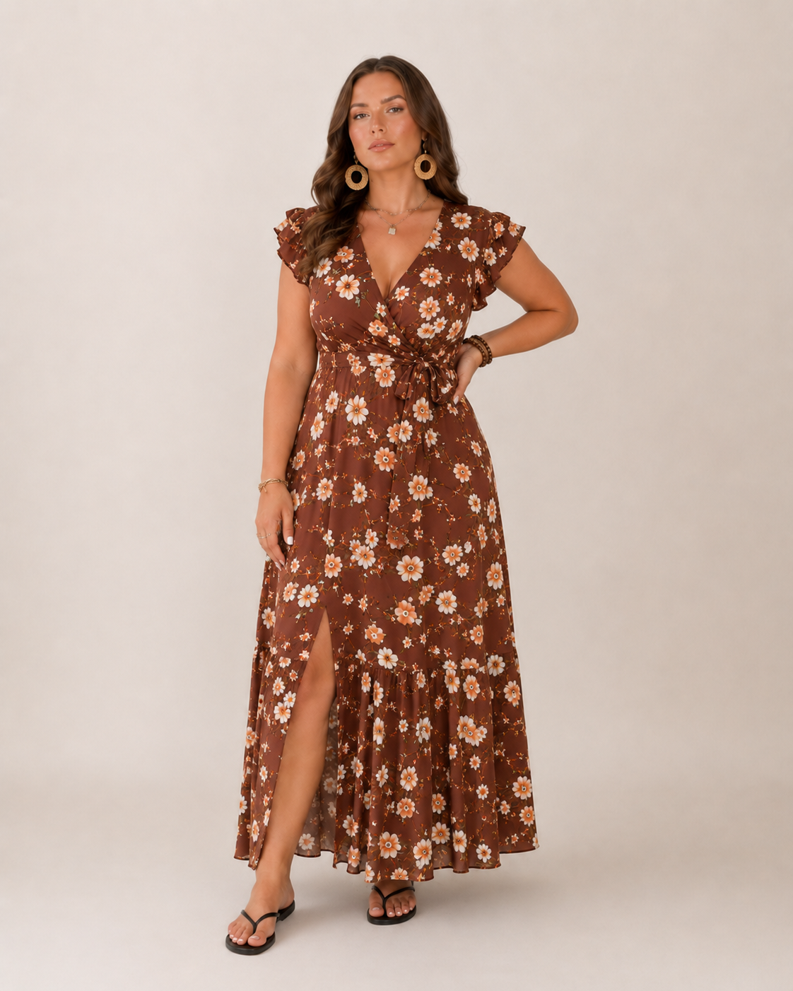 Women's floral maxi wrap dress - Flattering and feminine