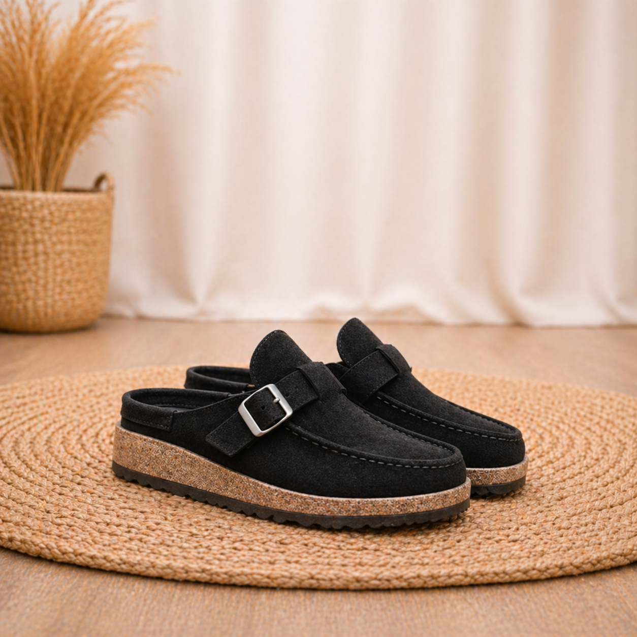 Women's buckle mule moccasins - Comfortable and modern