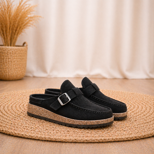 Women's buckle mule moccasins - Comfortable and modern