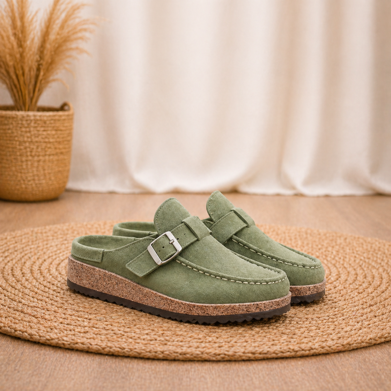 Women's buckle mule moccasins - Comfortable and modern