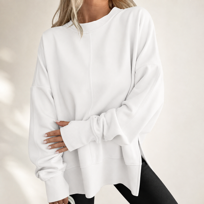 Top oversize da donna con scollo rotondo - Morbido e moderno