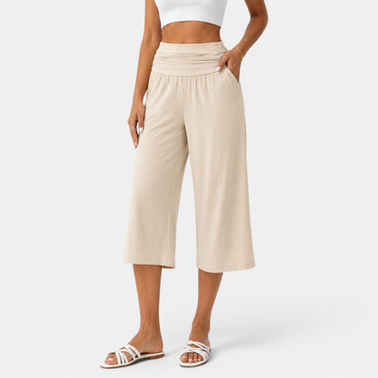 Pantalón capri para mujer estilo yoga - Cómodo y desenfadado
