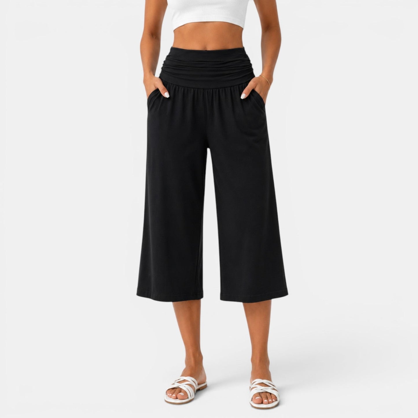 Pantalón capri para mujer estilo yoga - Cómodo y desenfadado