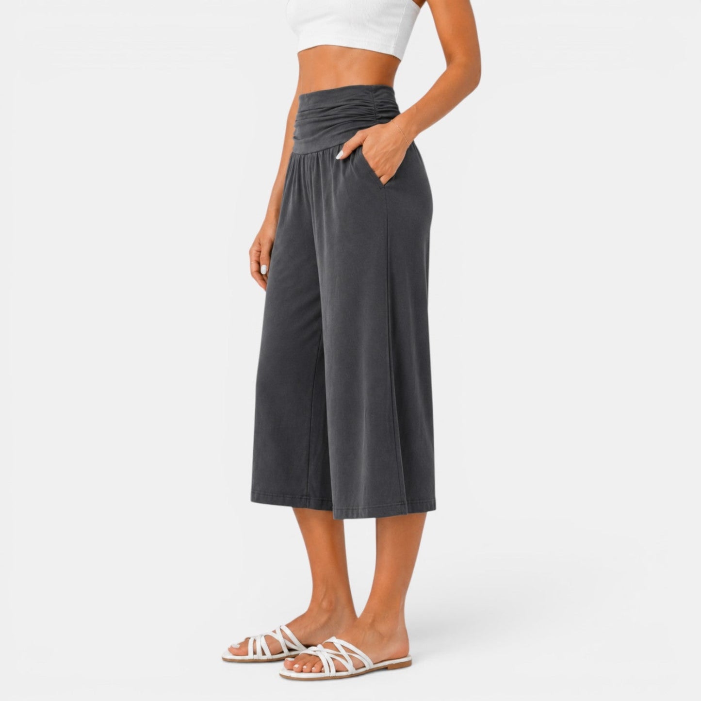Pantalón capri para mujer estilo yoga - Cómodo y desenfadado