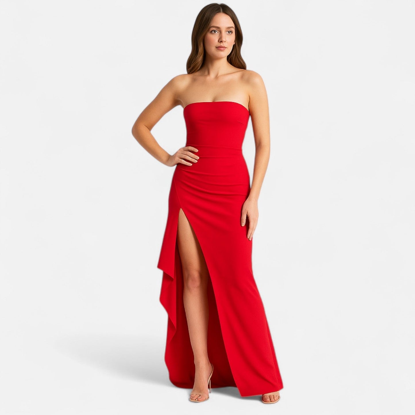 Robe bustier fendue pour femme – Style glamour contemporain, audacieux et élégant pour une soirée élégante
