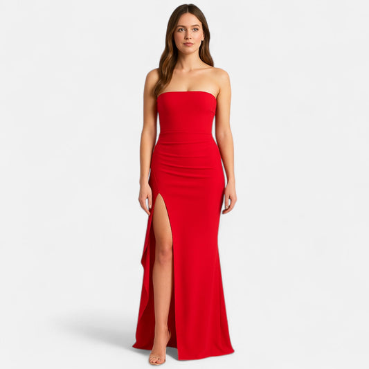Split bustier dress for women – Contemporary glamorous style, bold and elegant for a chic evening