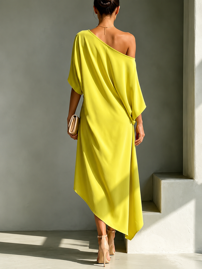 Robe asymetrique femme elegante - Fluide et lumineuse