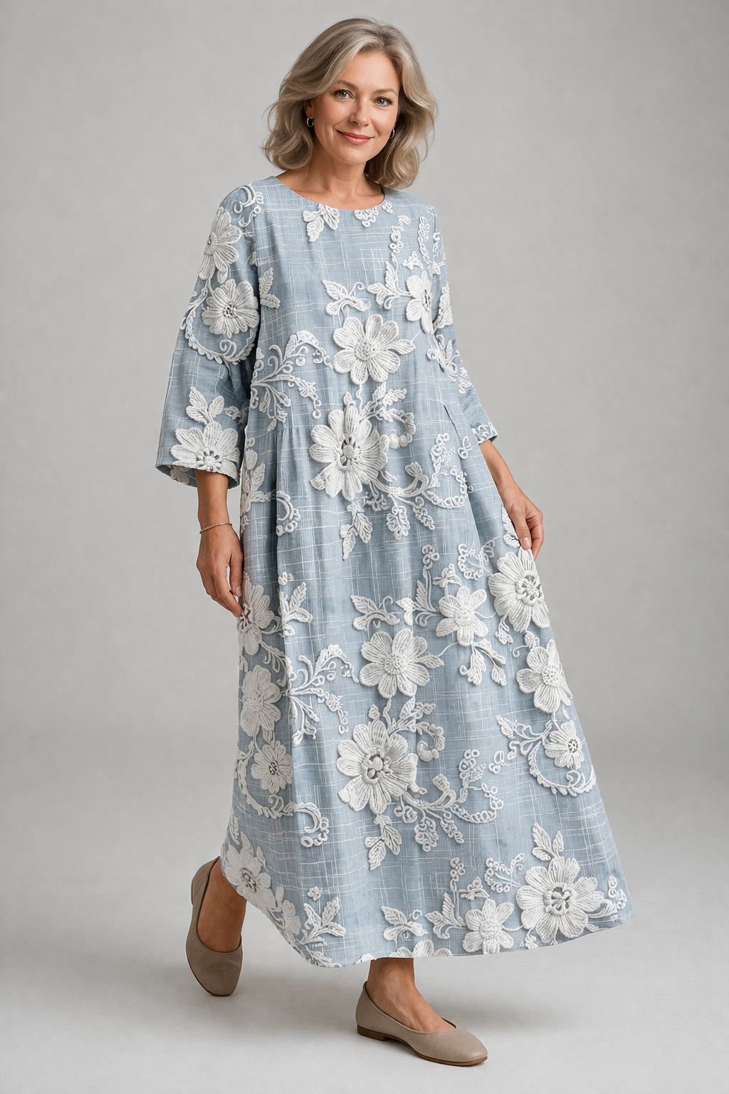 Abito maxi stampato donna – Elegante e fluido