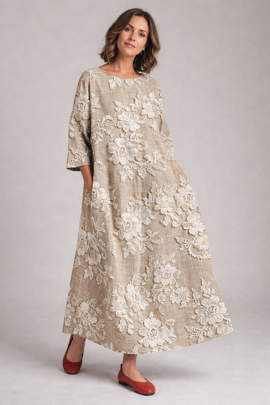 Robe maxi imprimée femme – Élégante et fluide