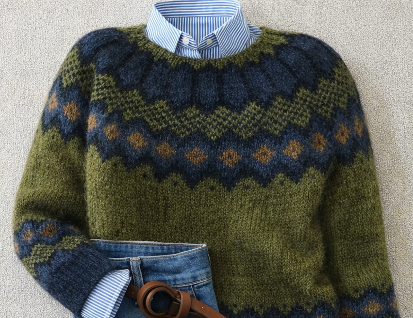 Jersey de punto nórdico para mujer - Cálido y tradicional