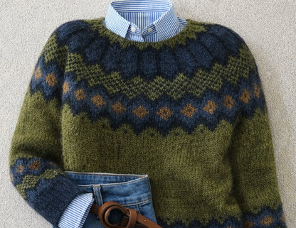 Jersey de punto nórdico para mujer - Cálido y tradicional