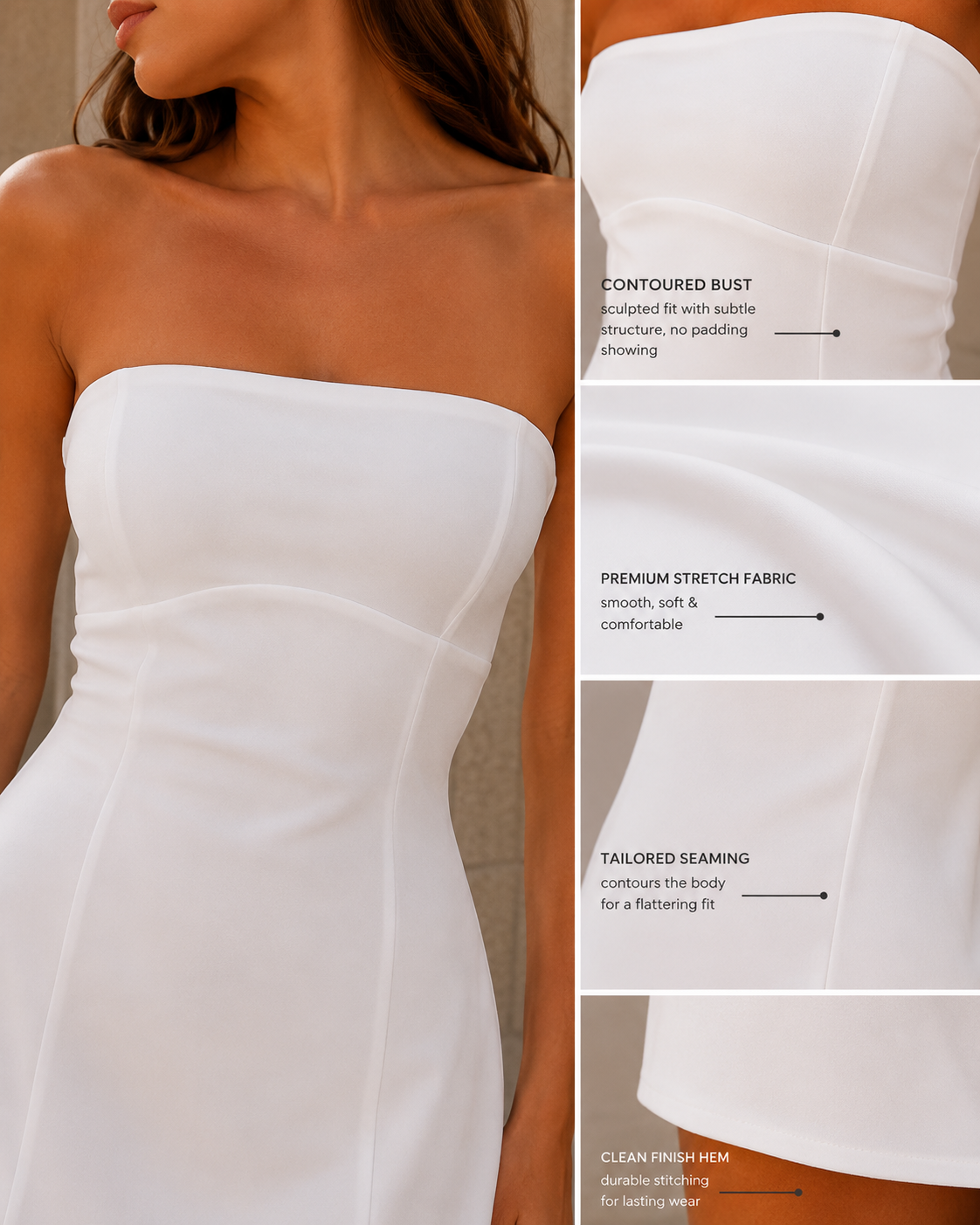 Vestido mini bustier para mujer con corsé ajustado - Chic y radiante