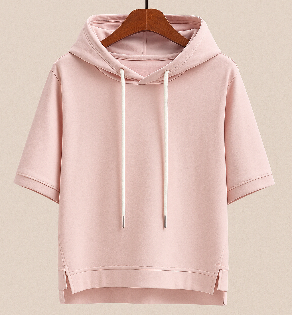 Women's short-sleeve hoodie - Light and casual