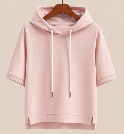 Women's short-sleeve hoodie - Light and casual