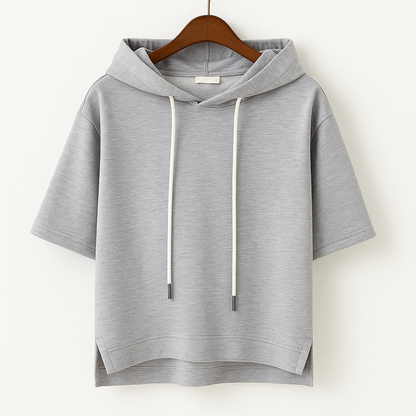 Women's short-sleeve hoodie - Light and casual