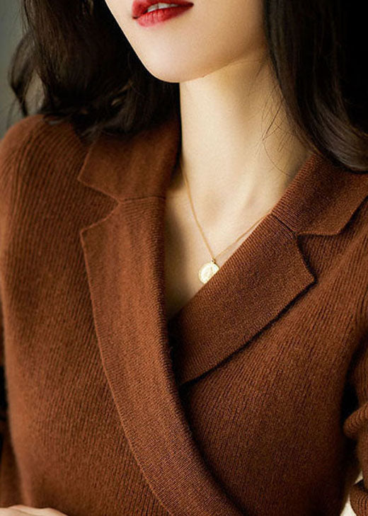 Pull à col Claudine pour femme – Tricots ajustée asymétrique
