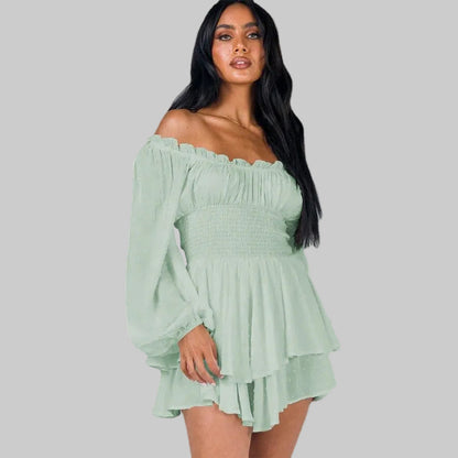 Women's Short Jumpsuit with Bare Shoulders - Chic and Lightweight