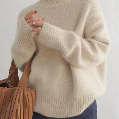 Pull col roulé oversize en cachemire pour femme – Doux, chaud, élégant et décontracté