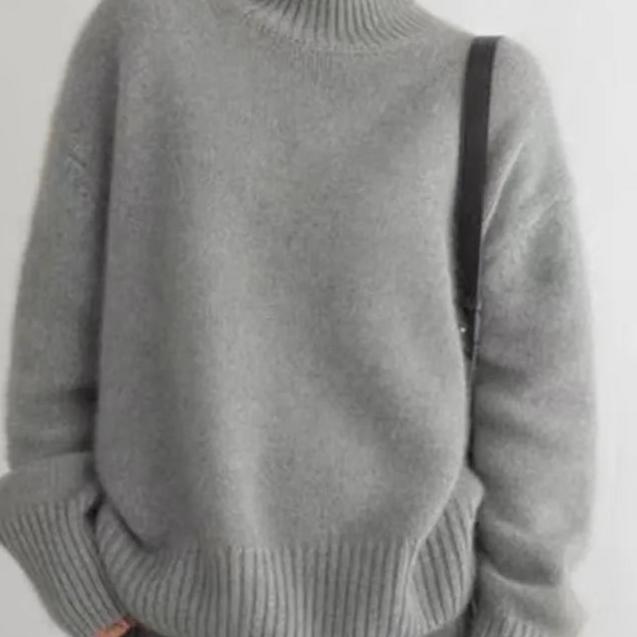 Pull col roulé oversize en cachemire pour femme – Doux, chaud, élégant et décontracté