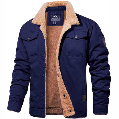 Veste Cargo Homme Doublée Sherpa – Manteau d’Hiver Isolant et Chaud