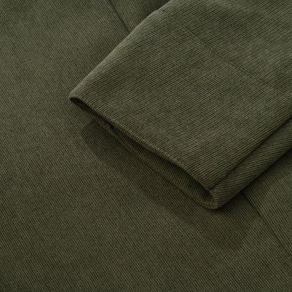 Manteau court ajusté en velours côtelé à col montant pour homme