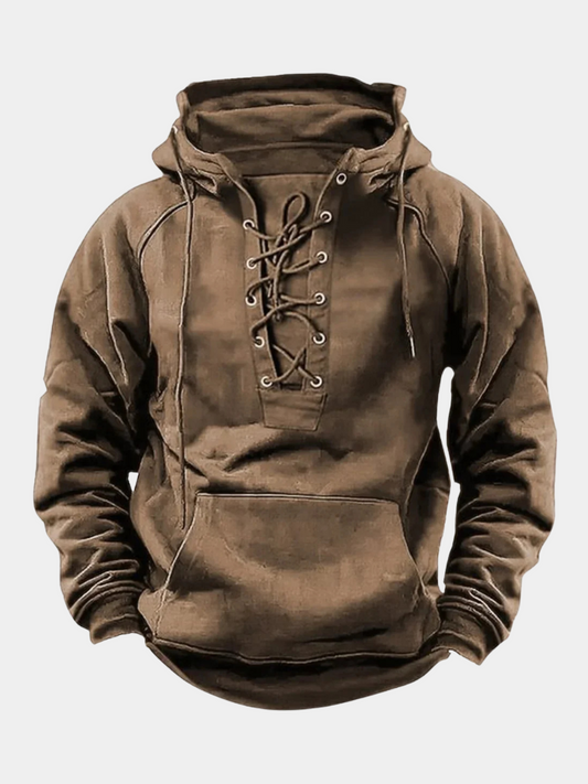 Hoodie robuste pour homme à lacets – Confort et style extérieur