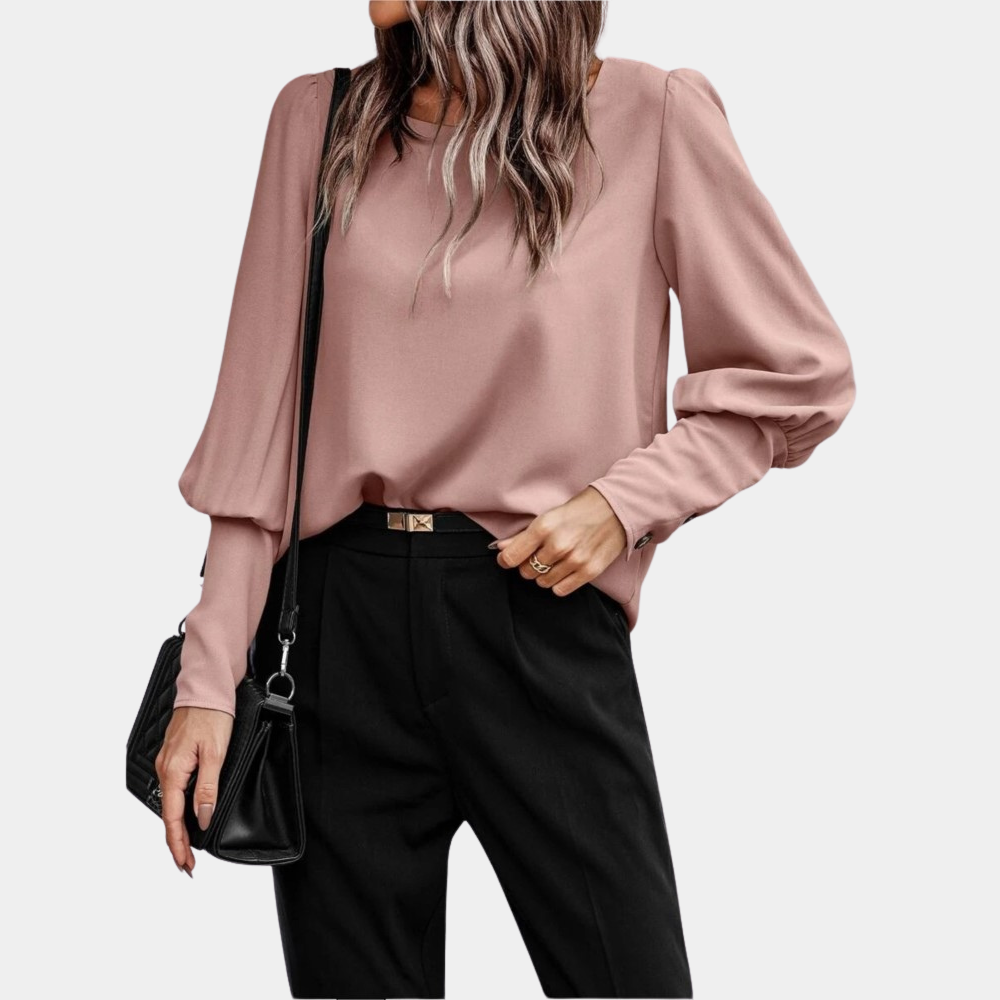 Chemisier Élégant Premium pour Femme – Haut Stylé à Manches Ballon Longues
