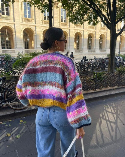 Gilet Femme Doux à Coupe Ouverte – Tricot Élégant et Coloré