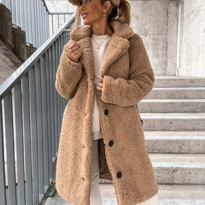 Long Coat in Premium Teddy for Women – Warm and Elegant Winter Outerwear