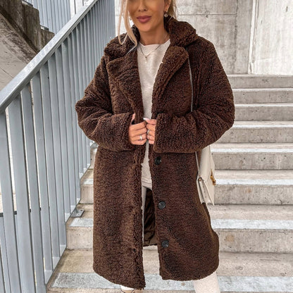 Manteau Long en Teddy Premium pour Femmes – Survêtement Chaud et Élégant d’Hiver