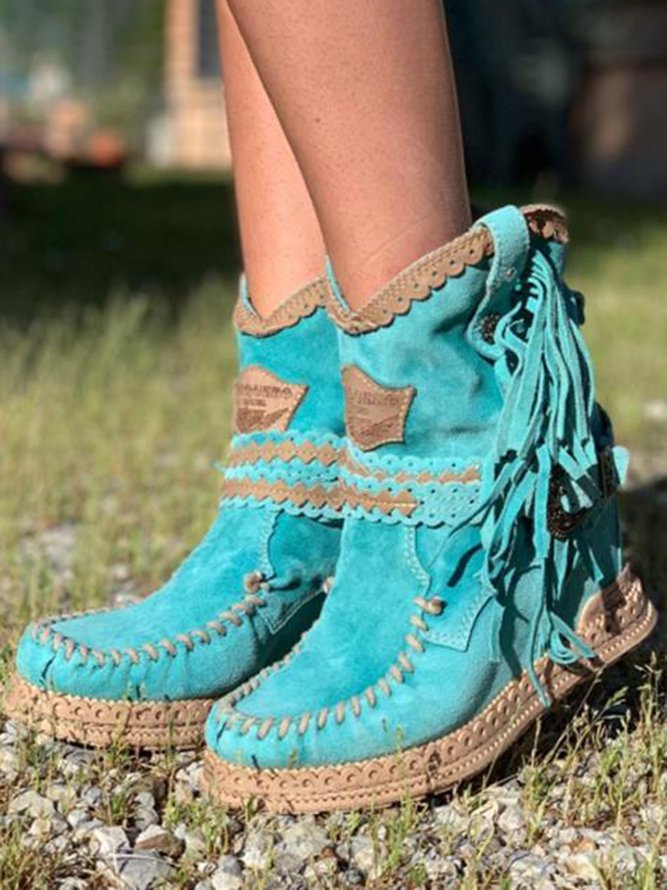 Bottes Élégantes et Durables avec Franges pour Femme – Semelle en Caoutchouc