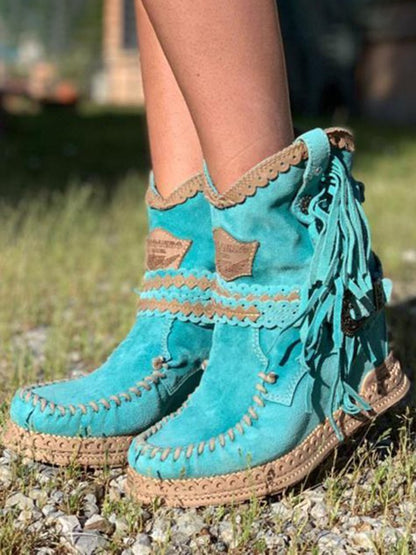 Bottes Élégantes et Durables avec Franges pour Femme – Semelle en Caoutchouc