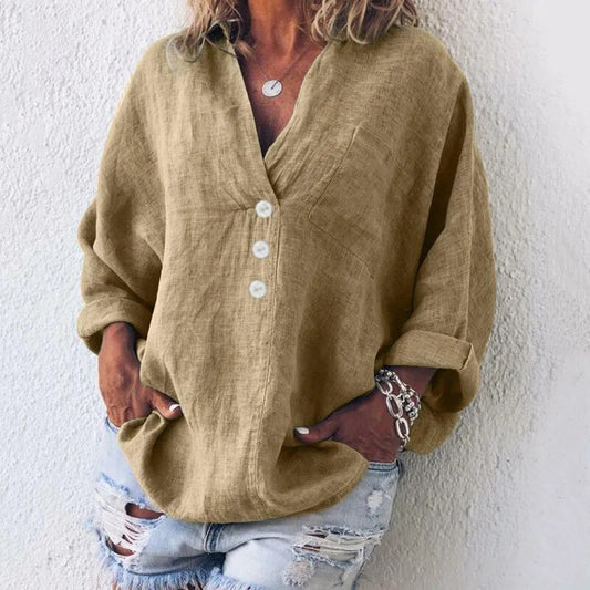 Blouse d'été pour femme à coupe ajustée et matière légère