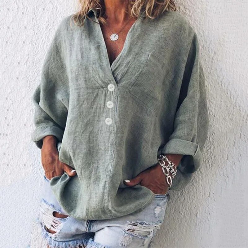 Blouse d'été pour femme à coupe ajustée et matière légère