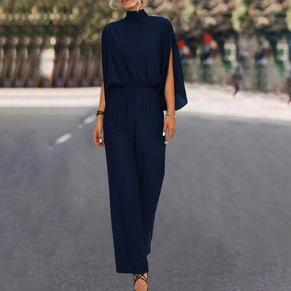 Wide Elegant One-Piece for Woman – High Neck with Split Cape Sleeves 3/4