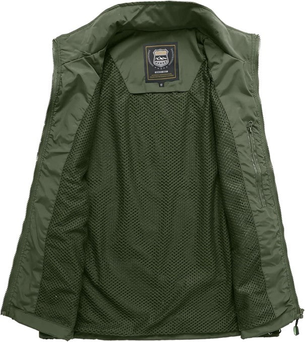 Gilet sans manches de randonnée pour homme avec poches en polaire
