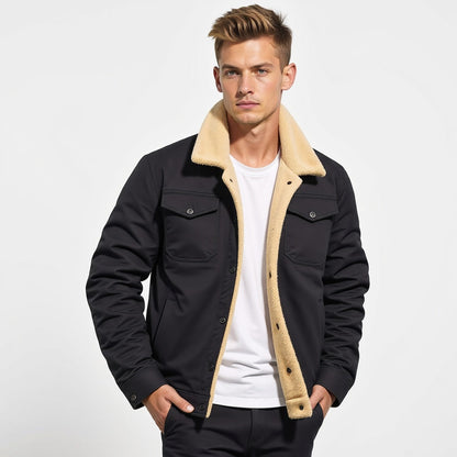 Veste Cargo Homme Doublée Sherpa – Manteau d’Hiver Isolant et Chaud