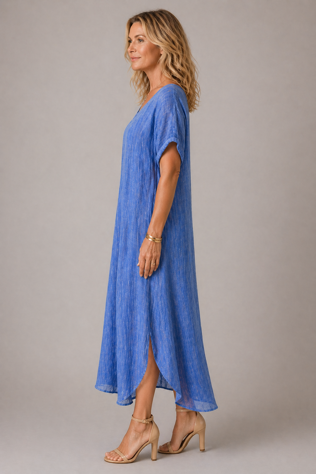 Robe femme decontractee a col V - Fluide et confortable