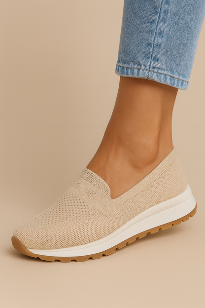 Baskets Respirantes et Élégantes Femme – Chaussures de Marche Confort Tricotées Sans Lacets