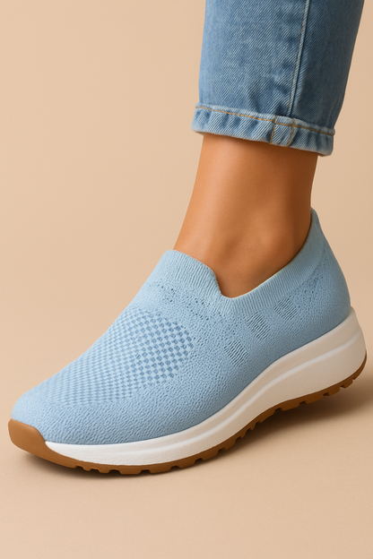Baskets Respirantes et Élégantes Femme – Chaussures de Marche Confort Tricotées Sans Lacets