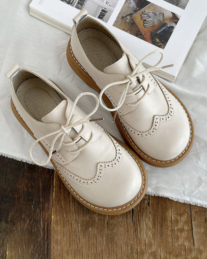 Chaussures Oxford en Cuir Style Rétro pour Femme – Élégance et Confort