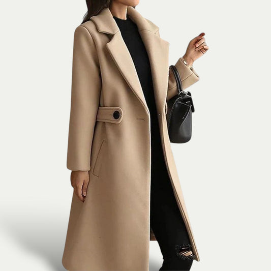 Manteau d’Hiver en Laine pour Femmes avec Ceinture Étroit