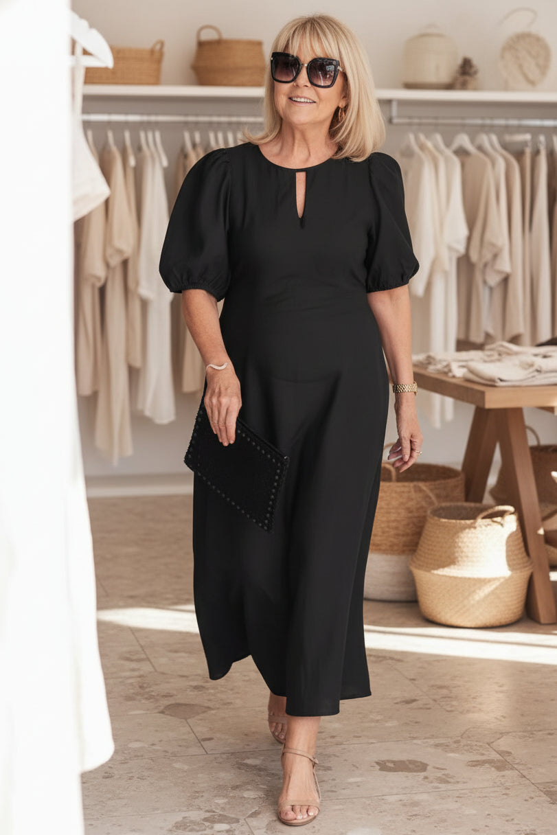 Robe Maxi Noire Élégante Femme – Tenue de Soirée Formelle