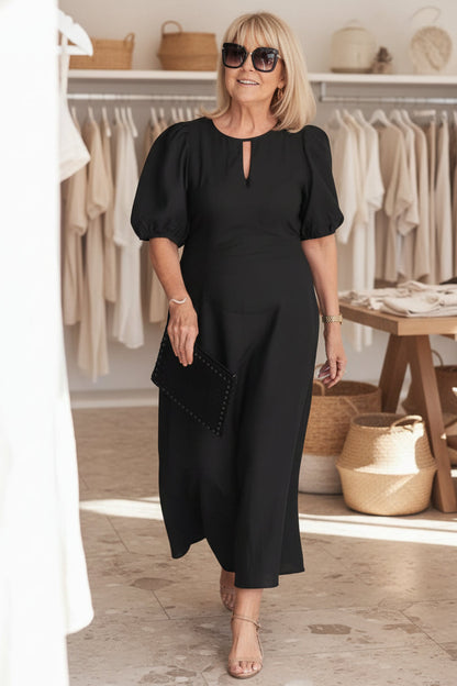 Robe Maxi Noire Élégante Femme – Tenue de Soirée Formelle