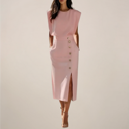 Abito midi elegante da donna – Fluido e femminile