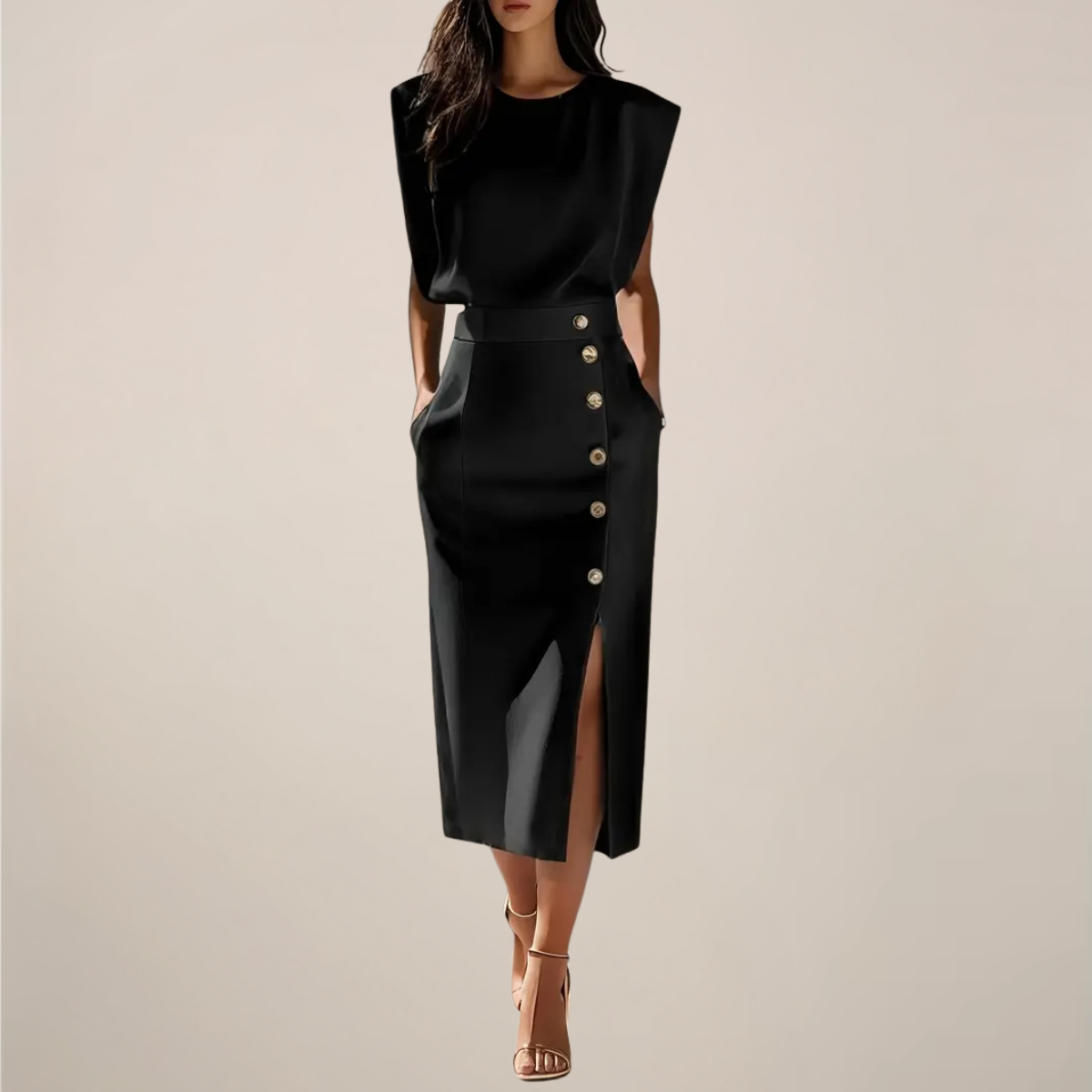 Abito midi elegante da donna – Fluido e femminile